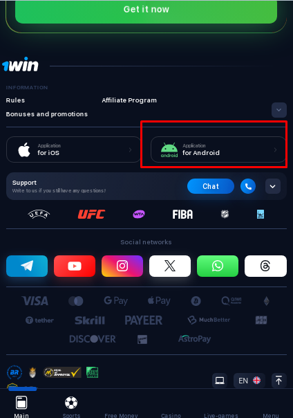 1win app ios